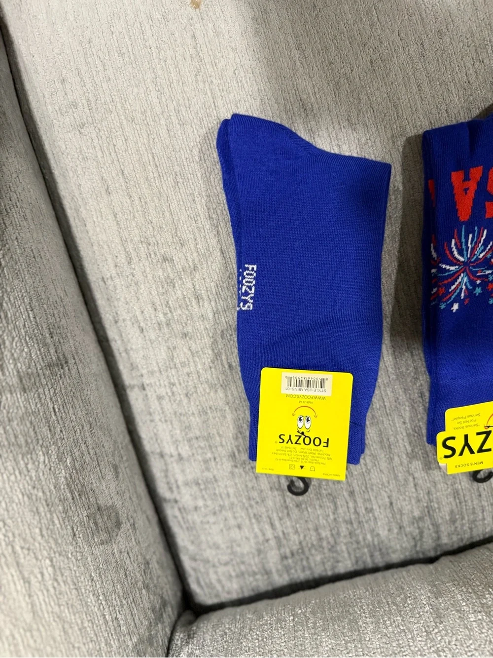Men’s Blue USA Fireworks Crew Socks. “Serious socks, for not so serious people.”